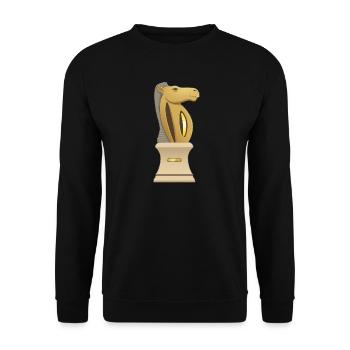 Goldener Pferdepokal - Unisex Pullover - Schwarz - Vorne - Alina (178cm) & Michal (187cm)