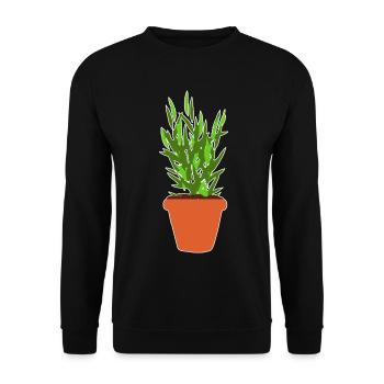 Zimmerpflanze Botanik Hobbygärtner - Unisex Pullover - Schwarz - Vorne - Alina (178cm) & Michal (187cm)