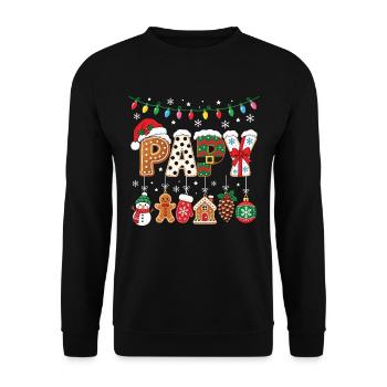 Weihnachts-Opa-Party Feiertage Opa-Familie - Unisex Pullover - Schwarz - Vorne - Alina (178cm) & Michal (187cm)