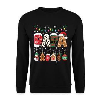 Weihnachts-Papa-Feiertage Familienmann - Unisex Pullover - Schwarz - Vorne - Alina (178cm) & Michal (187cm)
