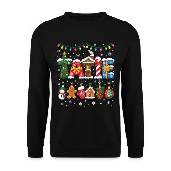 Weihnachts-Tante-Party Tante Tante Familie - Unisex Pullover - Schwarz - Vorne - Alina (178cm) & Michal (187cm)