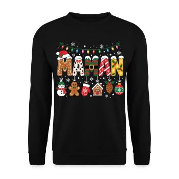 Weihnachts-Mama-Party Feiertags-Mutterfamilie - Unisex Pullover - Schwarz - Vorne - Alina (178cm) & Michal (187cm)