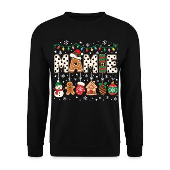 Weihnachts-Oma-Party Feiertag Oma Familie - Unisex Pullover - Schwarz - Vorne - Alina (178cm) & Michal (187cm)