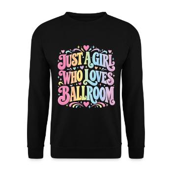 Einfach ein Mädchen, das Gesellschaftstanz liebt - Unisex Pullover - Schwarz - Vorne - Alina (178cm) & Michal (187cm)