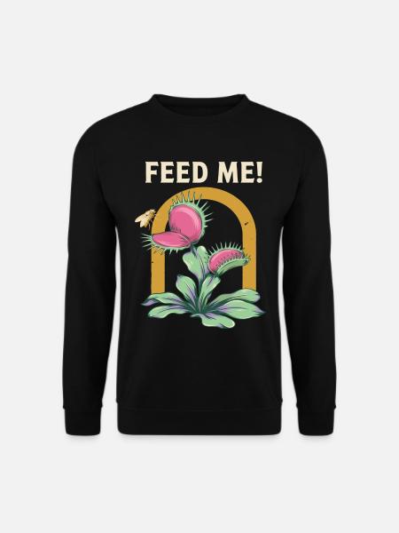Feed Me Karnivorische Blütenkunst - Unisex Pullover - Schwarz
