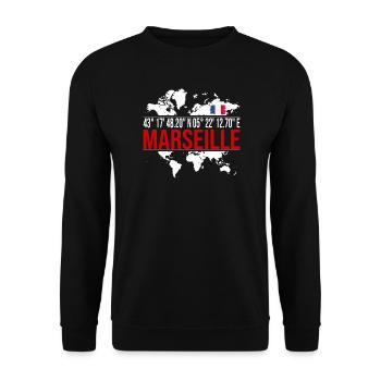Marseille - Unisex Pullover - Schwarz - Vorne - Alina (178cm) & Michal (187cm)