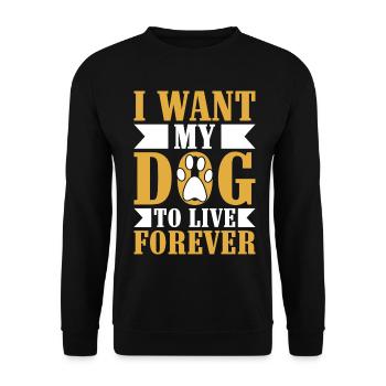 Mein Hund soll ewig leben - Unisex Pullover - Schwarz - Vorne - Alina (178cm) & Michal (187cm)