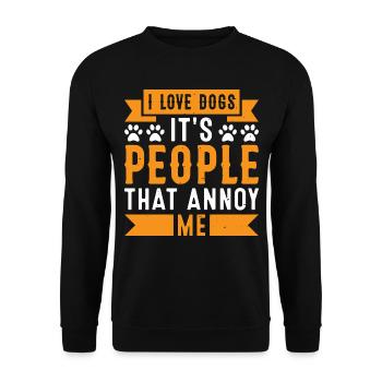 HundeLiebe - Unisex Pullover - Schwarz - Vorne - Alina (178cm) & Michal (187cm)