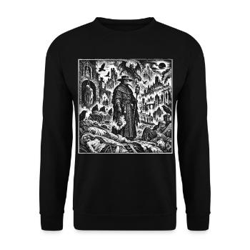 Pestdoktor – Im Schatten des Todes - Unisex Pullover - Schwarz - Vorne - Alina (178cm) & Michal (187cm)