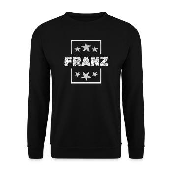 Franz - Unisex Pullover - Schwarz - Vorne - Alina (178cm) & Michal (187cm)
