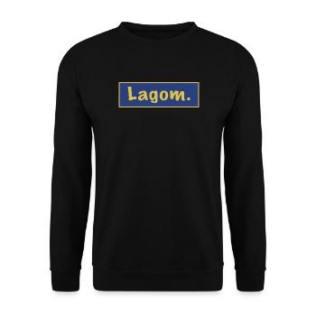 Schweden Lagom Schwedisch - Unisex Pullover - Schwarz - Vorne - Alina (178cm) & Michal (187cm)