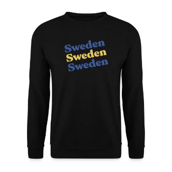 Schweden Geschenkidee - Unisex Pullover - Schwarz - Vorne - Alina (178cm) & Michal (187cm)