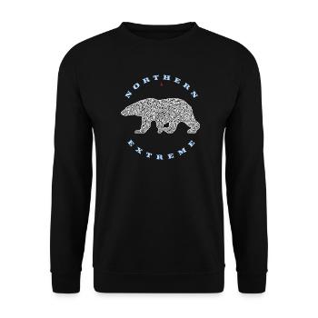 Northern Extreme – Eisbär - Unisex Pullover - Schwarz - Vorne - Alina (178cm) & Michal (187cm)