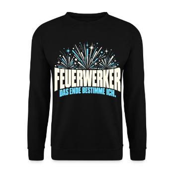 Feuerwerker – Das Ende bestimme ich - Unisex Pullover - Schwarz - Vorne - Alina (178cm) & Michal (187cm)