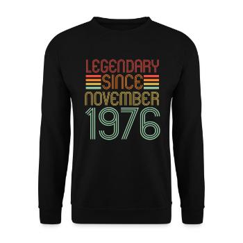 Legendary since November 1976, Geburtstag - Unisex Pullover - Schwarz - Vorne - Alina (178cm) & Michal (187cm)