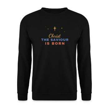 Christ the Saviour Is Born – Christmas - Unisex Pullover - Schwarz - Vorne - Alina (178cm) & Michal (187cm)