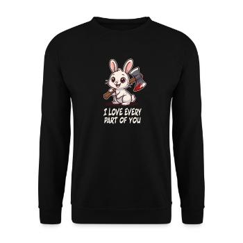 Süßer Killer-Hase - Unisex Pullover - Schwarz - Vorne - Alina (178cm) & Michal (187cm)