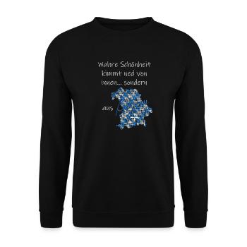 Bayern  - Unisex Pullover - Schwarz - Vorne - Alina (178cm) & Michal (187cm)