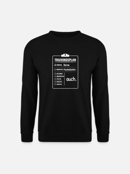 Trainingsplan Montag Beine - Fitness Lustig - Unisex Pullover - Schwarz