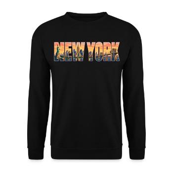 New-York-33cm - Unisex Pullover - Schwarz - Vorne - Alina (178cm) & Michal (187cm)