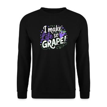 Ich Mache Das Leben So Weintraubenhaft Großartig - Unisex Pullover - Schwarz - Vorne - Alina (178cm) & Michal (187cm)