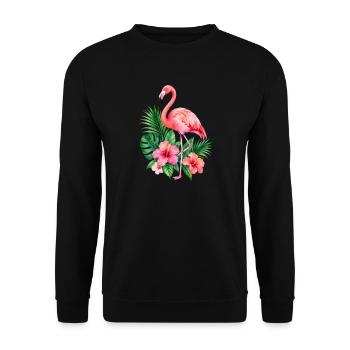 Niedlicher Flamingo Süße Flamingos - Unisex Pullover - Schwarz - Vorne - Alina (178cm) & Michal (187cm)
