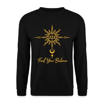 222 Find Your Balance - Unisex Pullover - Schwarz - Vorne - Alina (178cm) & Michal (187cm)