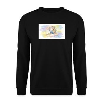 Forscherherz: Leben ist zu kurz - Unisex Pullover - Schwarz - Vorne - Alina (178cm) & Michal (187cm)