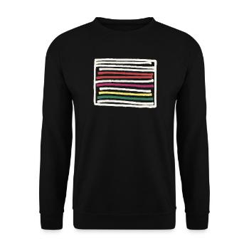 Abstrakt Minimal - Rechteck Linien / Farben Kunst - Unisex Pullover - Schwarz - Vorne - Alina (178cm) & Michal (187cm)