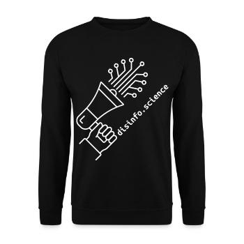 Disinfo Science – Think Critically - Unisex Pullover - Schwarz - Vorne - Alina (178cm) & Michal (187cm)