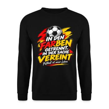 In den Farben getrennt – In der Sache vereint - Unisex Pullover - Schwarz - Vorne - Alina (178cm) & Michal (187cm)