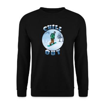 Winter Snowboarder Chill-Out - Unisex Pullover - Schwarz - Vorne - Alina (178cm) & Michal (187cm)