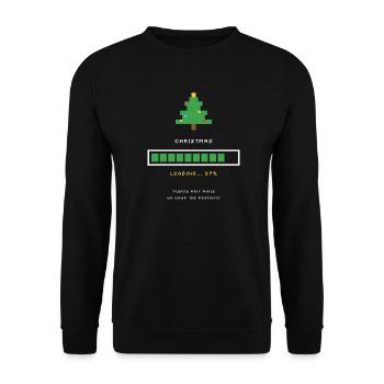 Weihnachten lädt lustigen Countdown-Jumper - Unisex Pullover - Schwarz - Vorne - Alina (178cm) & Michal (187cm)