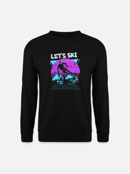 Lass uns Ski Neon Retro - Unisex Pullover - Schwarz