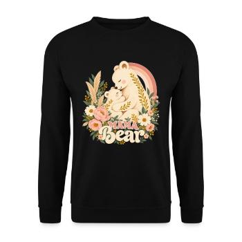 Boho Pfingstrose Süße Mama Mutter Mama Bär - Unisex Pullover - Schwarz - Vorne - Alina (178cm) & Michal (187cm)