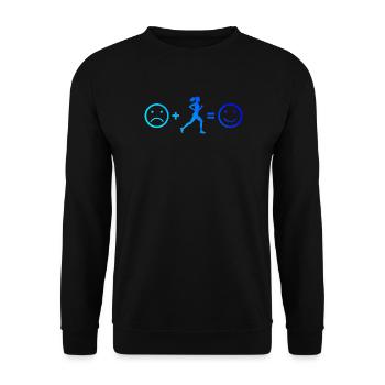 Geschenkidee für eine Laufsportlerin mit Laufsport - Unisex Pullover - Schwarz - Vorne - Alina (178cm) & Michal (187cm)