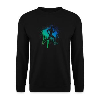 Marathonlaufen Geschenkidee für ein Marathonläufer - Unisex Pullover - Schwarz - Vorne - Alina (178cm) & Michal (187cm)