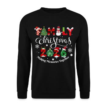 Familienweihnachten, frohe Weihnachten - Unisex Pullover - Schwarz - Vorne - Alina (178cm) & Michal (187cm)