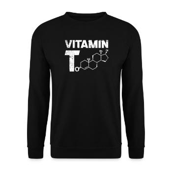 Vitamin T Testosteron Bodybuilding Fitnessstudio - Unisex Pullover - Schwarz - Vorne - Alina (178cm) & Michal (187cm)