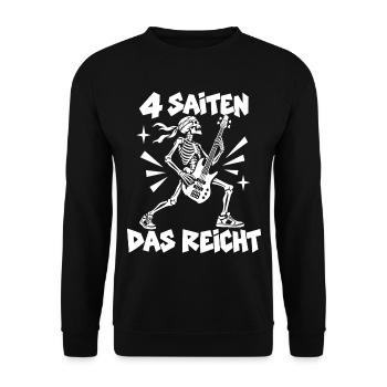 Vier Saiten reichen - Unisex Pullover - Schwarz - Vorne - Alina (178cm) & Michal (187cm)