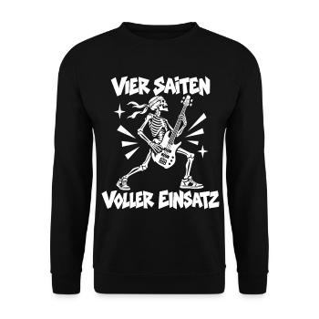 Vier Saiten - Unisex Pullover - Schwarz - Vorne - Alina (178cm) & Michal (187cm)