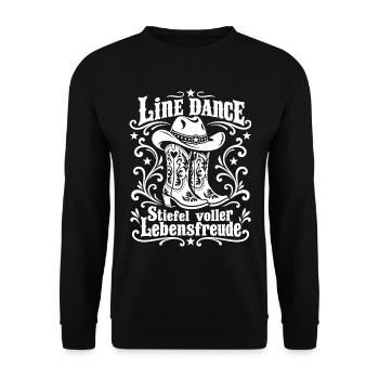 Cowboy Boots Line Dance - Unisex Pullover - Schwarz - Vorne - Alina (178cm) & Michal (187cm)