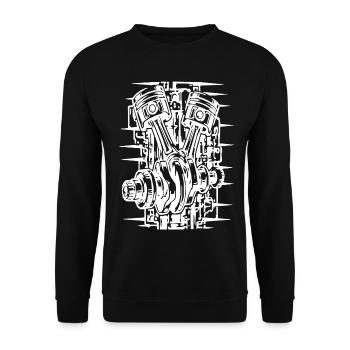 Maschinelles Herz Skizze - Unisex Pullover - Schwarz - Vorne - Alina (178cm) & Michal (187cm)