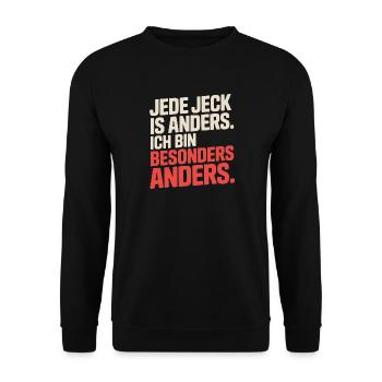 Jede Jeck is anders Ich bin besonders anders Köln - Unisex Pullover - Schwarz - Vorne - Alina (178cm) & Michal (187cm)
