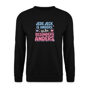 Jede Jeck is anders Ich bin besonders anders Köln - Unisex Pullover - Schwarz - Vorne - Alina (178cm) & Michal (187cm)