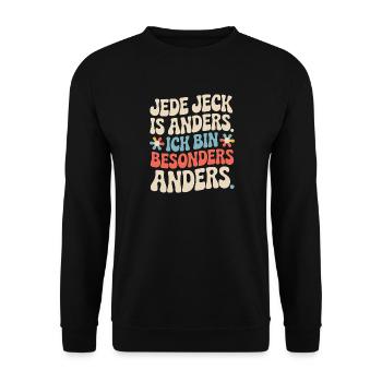 Jede Jeck is anders Ich bin besonders anders Köln - Unisex Pullover - Schwarz - Vorne - Alina (178cm) & Michal (187cm)