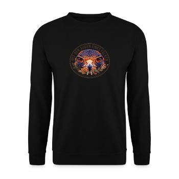 Falkenblick Naturbeobachtung - Unisex Pullover - Schwarz - Vorne - Alina (178cm) & Michal (187cm)