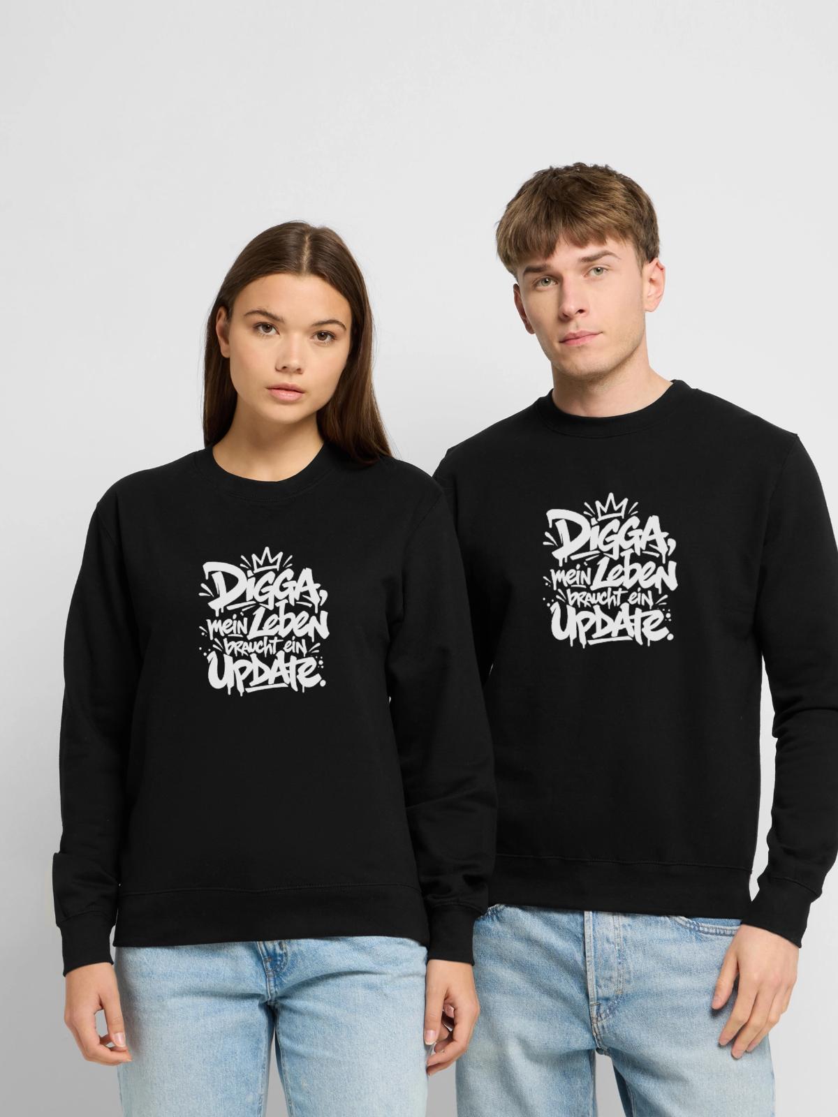Graffiti Crowned Dream - Unisex Pullover - Schwarz - Vorne - Alina (178cm) & Michal (187cm)