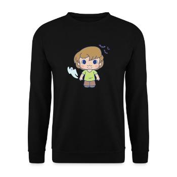 Scooby-Doo X Gokko Shaggy Mit Fledermäusen - Unisex Pullover - Schwarz - Vorne - Alina (178cm) & Michal (187cm)