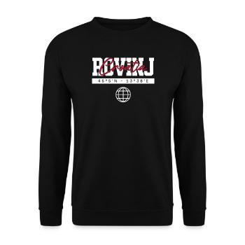 Rovinj Kroatien Koordinaten Reise Souvenir - Unisex Pullover - Schwarz - Vorne - Alina (178cm) & Michal (187cm)